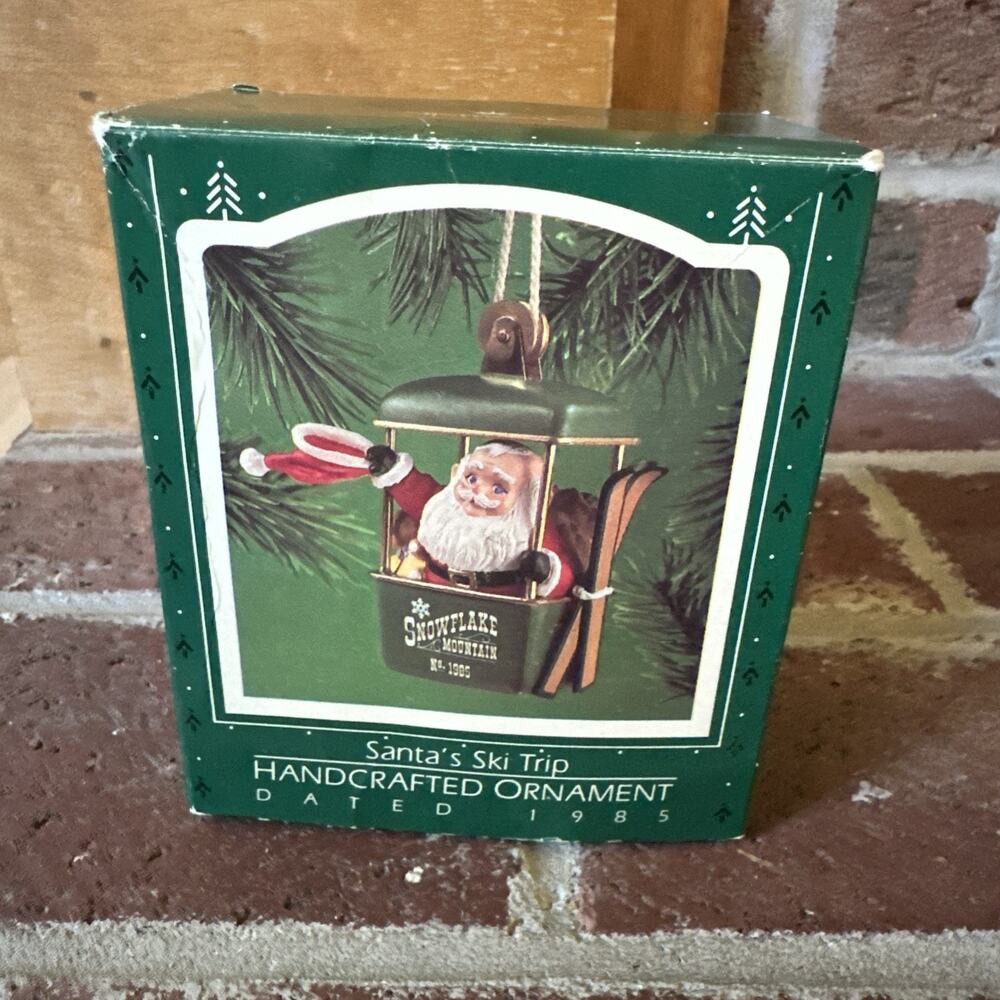 Hallmark Keepsake Ornament Santas Ski Trip Handcrafted 1985